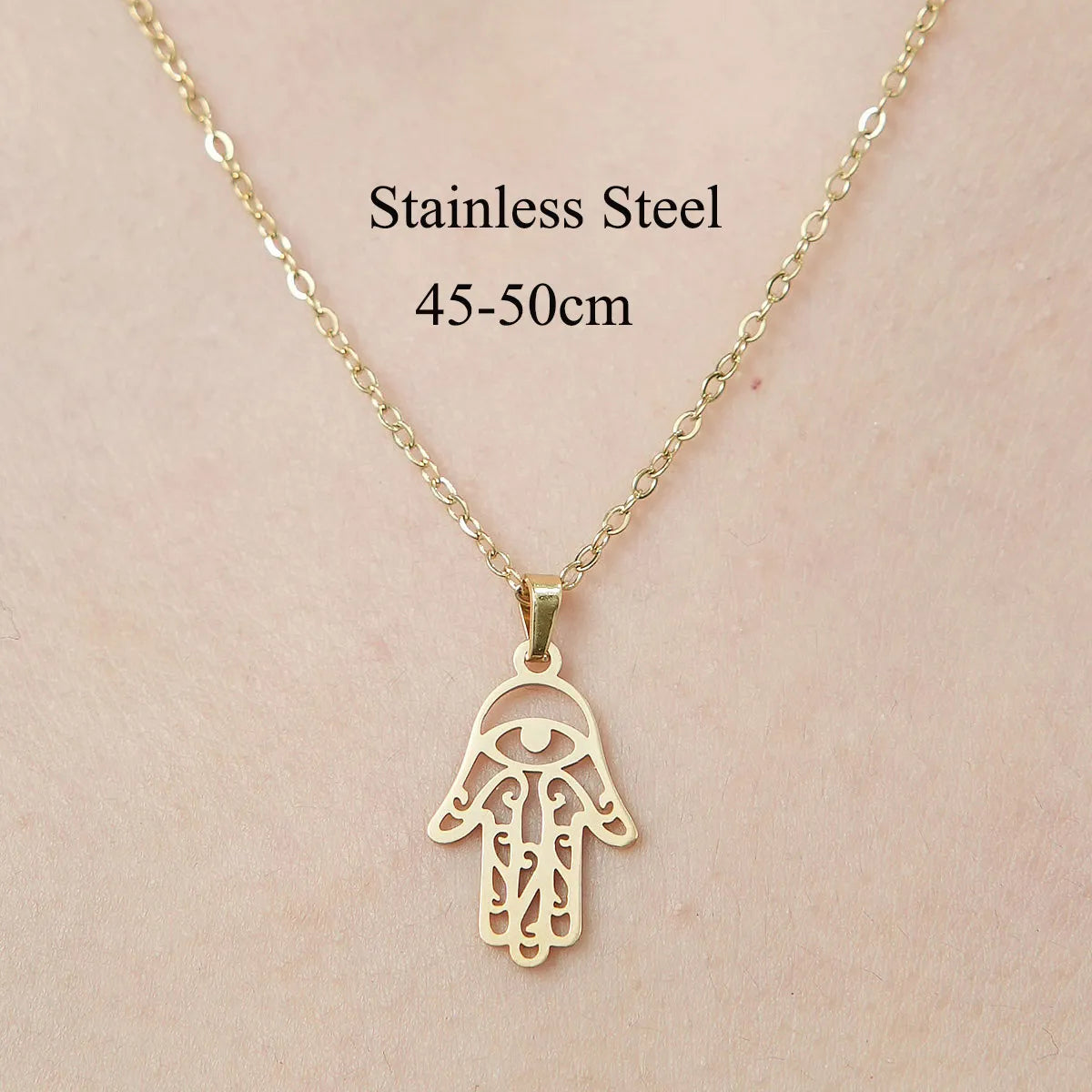 Wholesale Jewelry IG Style Casual  Palm Tree 201 Stainless Steel 18K Gold Plated Polishing Hollow Out Pendant Necklace