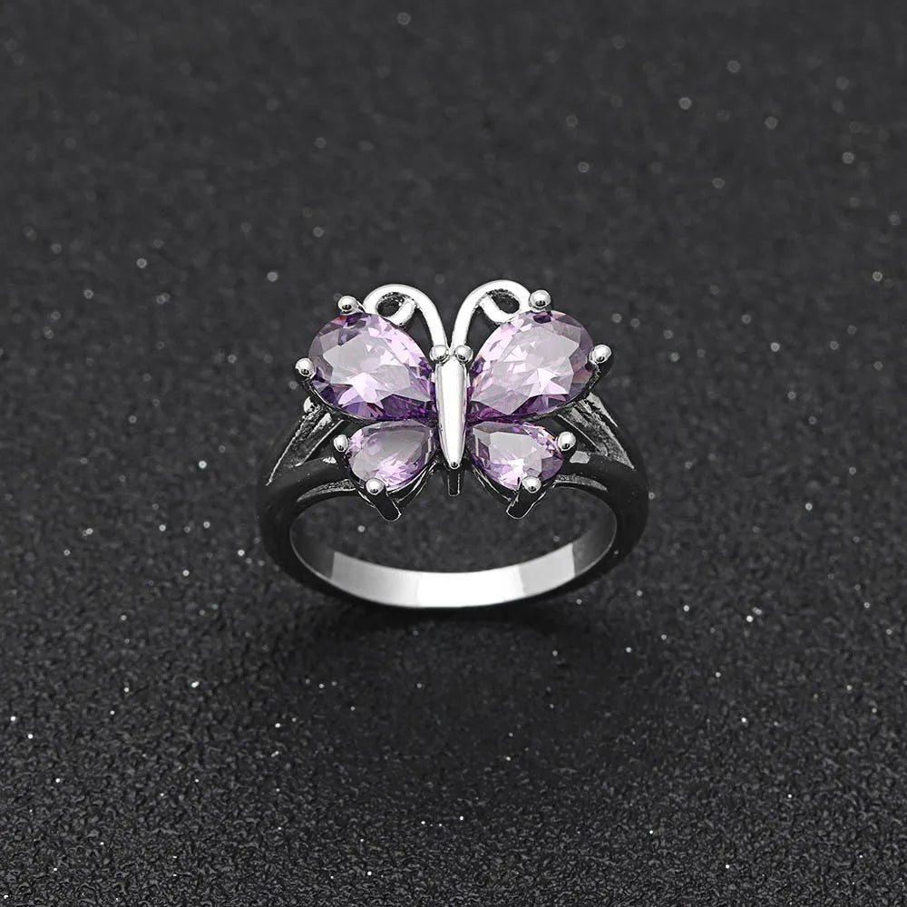 Wholesale Jewelry Ig Style Casual Butterfly Alloy Rhinestones Plating Inlay Rings