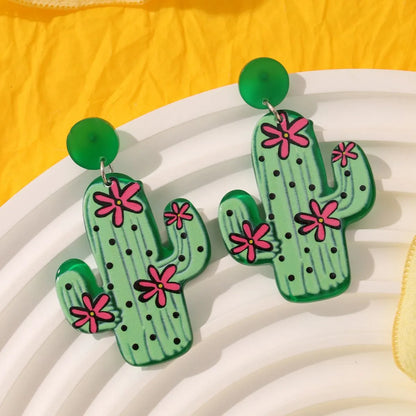 Wholesale Jewelry Ig Style Casual Cactus Resin Drop Earrings