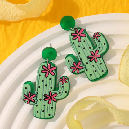 Wholesale Jewelry Ig Style Casual Cactus Resin Drop Earrings