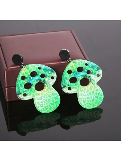 Wholesale Jewelry Ig Style Casual Cartoon Style Mushroom Arylic Copper Alloy Luminous Earrings