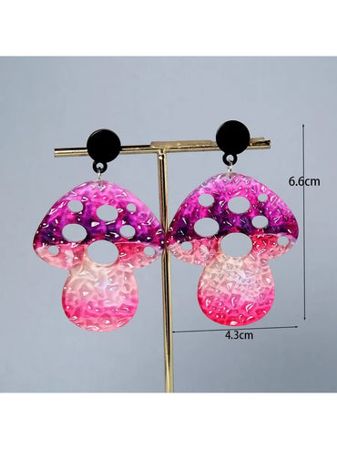 Wholesale Jewelry Ig Style Casual Cartoon Style Mushroom Arylic Copper Alloy Luminous Earrings