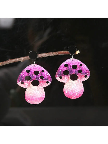 Wholesale Jewelry Ig Style Casual Cartoon Style Mushroom Arylic Copper Alloy Luminous Earrings