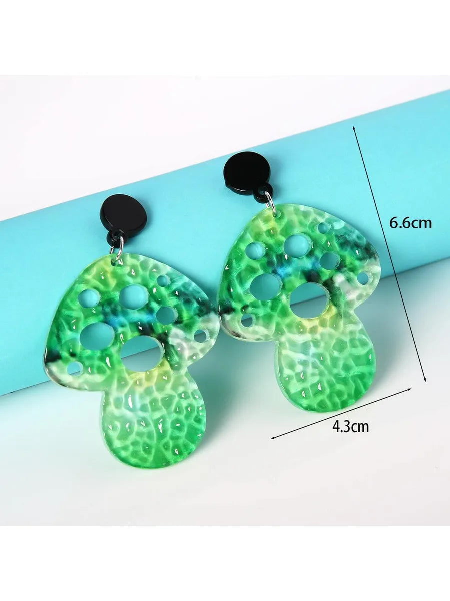 Wholesale Jewelry Ig Style Casual Cartoon Style Mushroom Arylic Copper Alloy Luminous Earrings