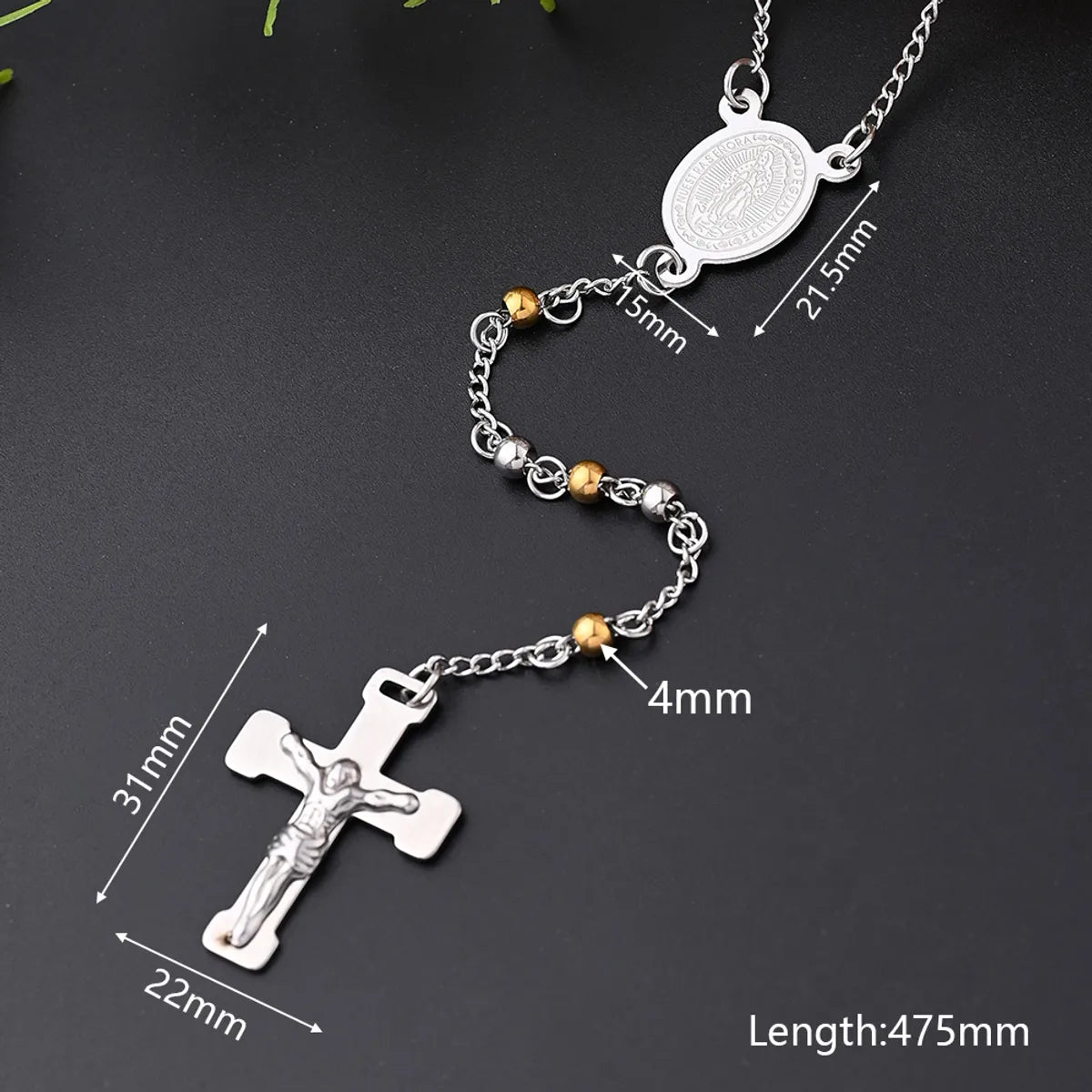 Wholesale Jewelry IG Style Casual Classical Cross Virgin Mary Jesus 304 Stainless Steel 18K Gold Plated Handmade Polishing Plating Necklace