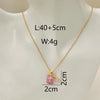 Wholesale Jewelry IG Style Casual Commute Star Cat Titanium Steel Zircon 18K Gold Plated Enamel Inlay Pendant Necklace