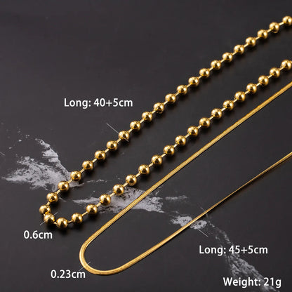 Wholesale Jewelry IG Style Casual Geometric 304 Stainless Steel 18K Gold Plated Polishing Double Layer Necklaces