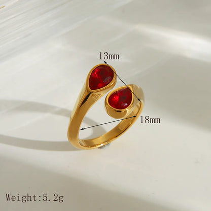 Wholesale Jewelry IG Style Classic Style Cool Style Solid Color Snake 304 Stainless Steel Zircon 18K Gold Plated Inlay Rings