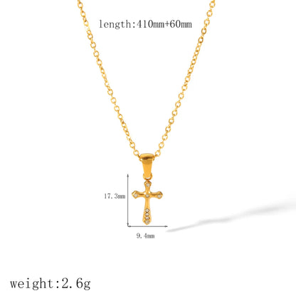 Wholesale Jewelry IG Style Cross Angel Flower 304 Stainless Steel Plating Bracelets Necklace