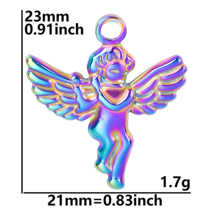 Wholesale Jewelry IG Style Cute Sweet Angel 304 Stainless Steel 18K Gold Plated Plating Pendant Necklace Necklace Pendant