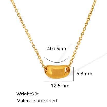 Wholesale Jewelry IG Style Elegant Simple Style Pea 304 Stainless Steel 18K Gold Plated Polishing Necklace