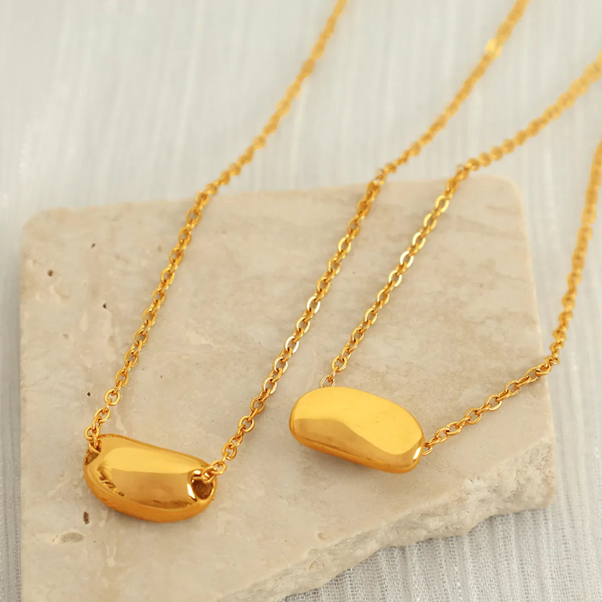 Wholesale Jewelry IG Style Elegant Simple Style Pea 304 Stainless Steel 18K Gold Plated Polishing Necklace