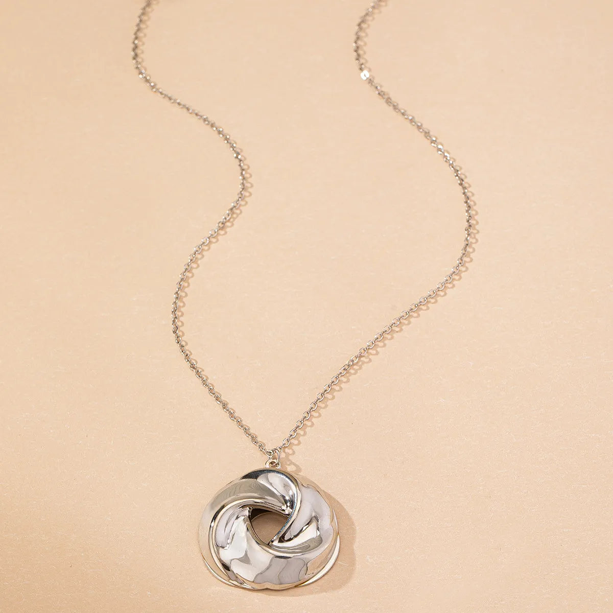 Wholesale Jewelry IG Style Elegant Simple Style Round 201 Stainless Steel Pendant Necklace