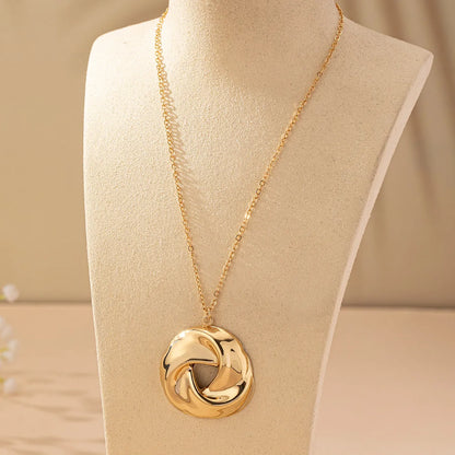 Wholesale Jewelry IG Style Elegant Simple Style Round 201 Stainless Steel Pendant Necklace