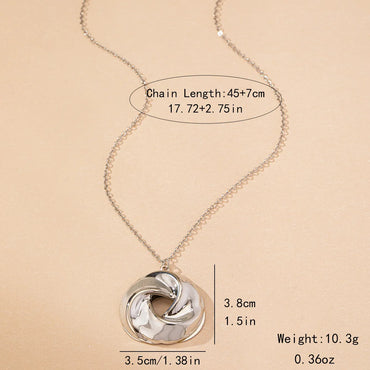 Wholesale Jewelry IG Style Elegant Simple Style Round 201 Stainless Steel Pendant Necklace