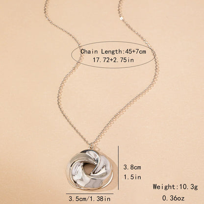 Wholesale Jewelry IG Style Elegant Simple Style Round 201 Stainless Steel Pendant Necklace