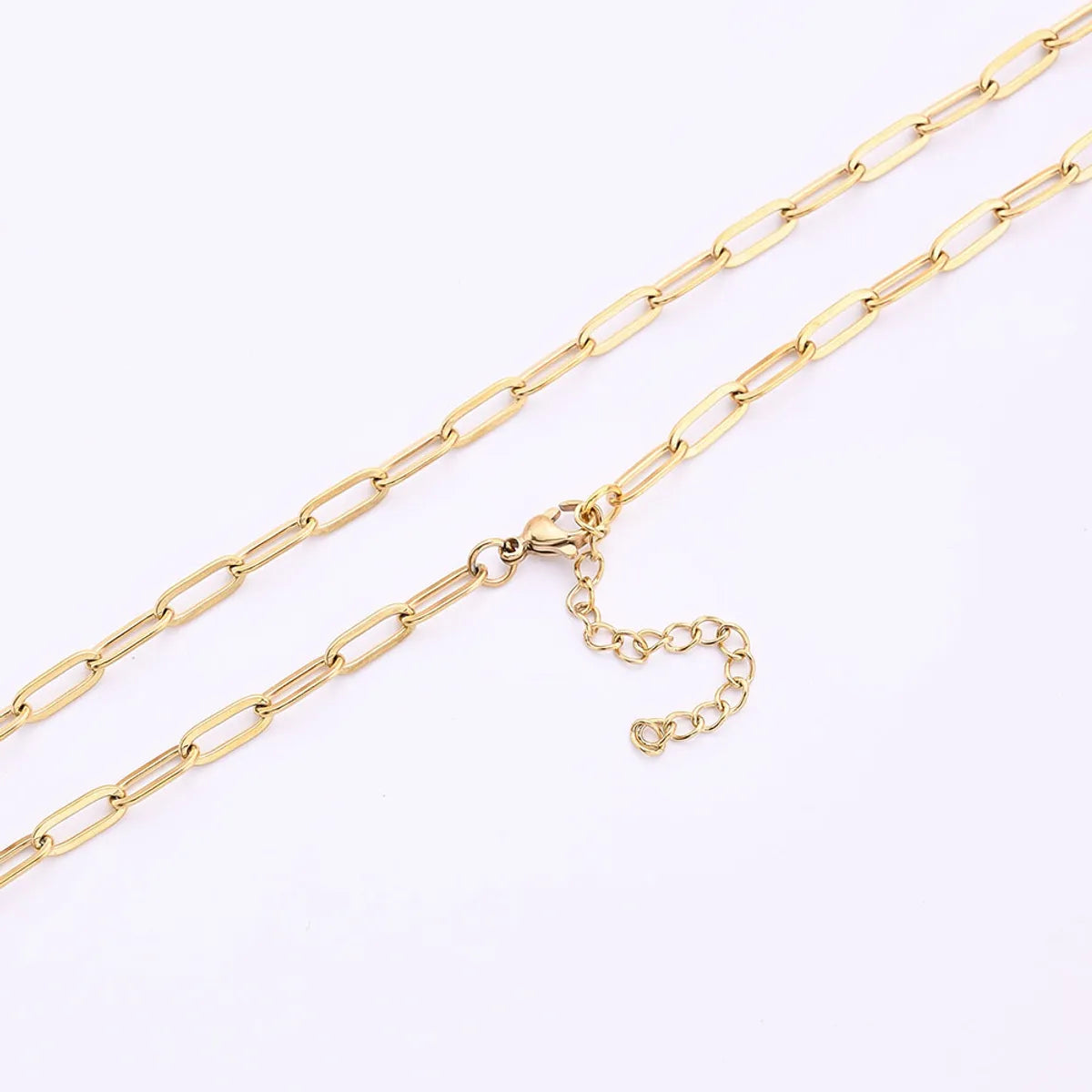 10 Strands/Package 41cm Long 304 Stainless Steel Gold Plated Solid Color Chain