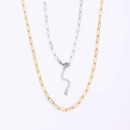 10 Strands/Package 41cm Long 304 Stainless Steel Gold Plated Solid Color Chain