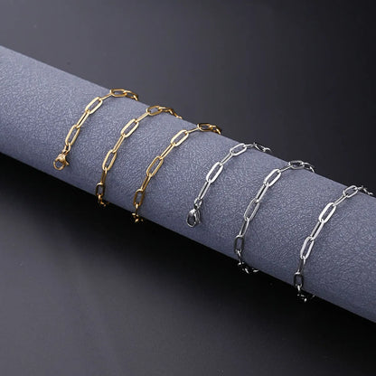 10 Strands/Package 41cm Long 304 Stainless Steel Gold Plated Solid Color Chain