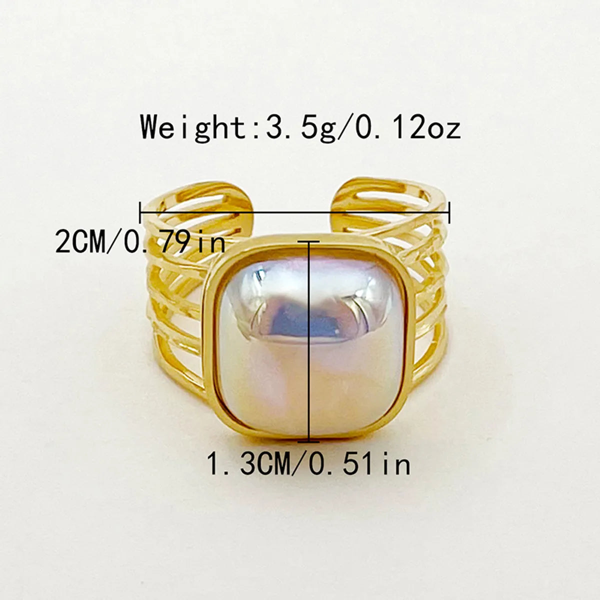 Wholesale Jewelry IG Style Elegant Sweet Square Heart Shape 304 Stainless Steel Fritillary 14K Gold Plated Plating Inlay Open Rings