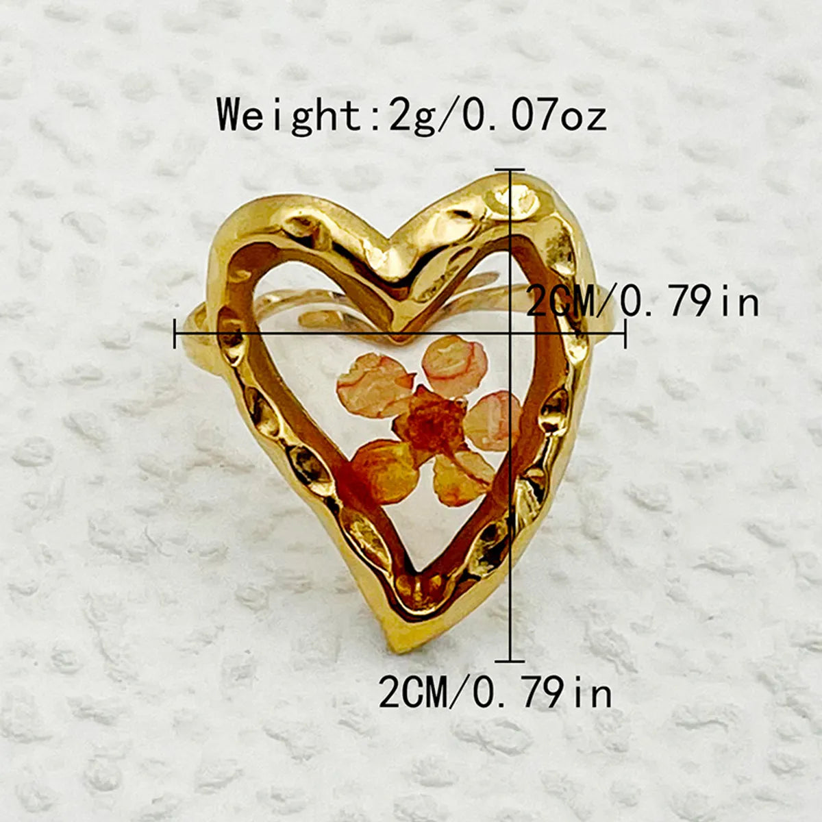 Wholesale Jewelry IG Style Elegant Sweet Square Heart Shape 304 Stainless Steel Fritillary 14K Gold Plated Plating Inlay Open Rings