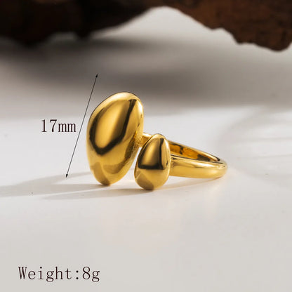 Wholesale Jewelry IG Style Exaggerated Simple Style Solid Color 304 Stainless Steel 18K Gold Plated Open Rings