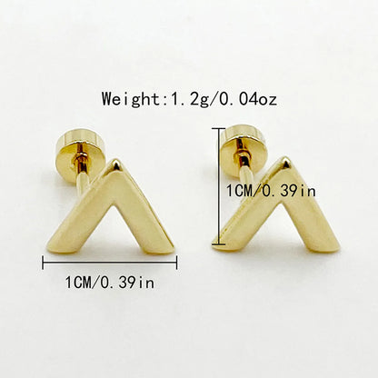 Wholesale Jewelry IG Style Exaggerated Streetwear V Shape Geometric 304 Stainless Steel 14K Gold Plated Plating Jewelry Set