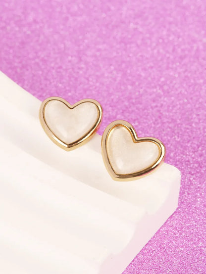 Wholesale Jewelry Ig Style Fairy Style Heart Shape Zinc Alloy Ear Studs