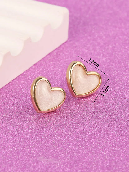 Wholesale Jewelry Ig Style Fairy Style Heart Shape Zinc Alloy Ear Studs