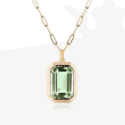 Wholesale Jewelry IG Style French Style Classic Style Square 304 Stainless Steel Zircon Inlay Pendant Necklace