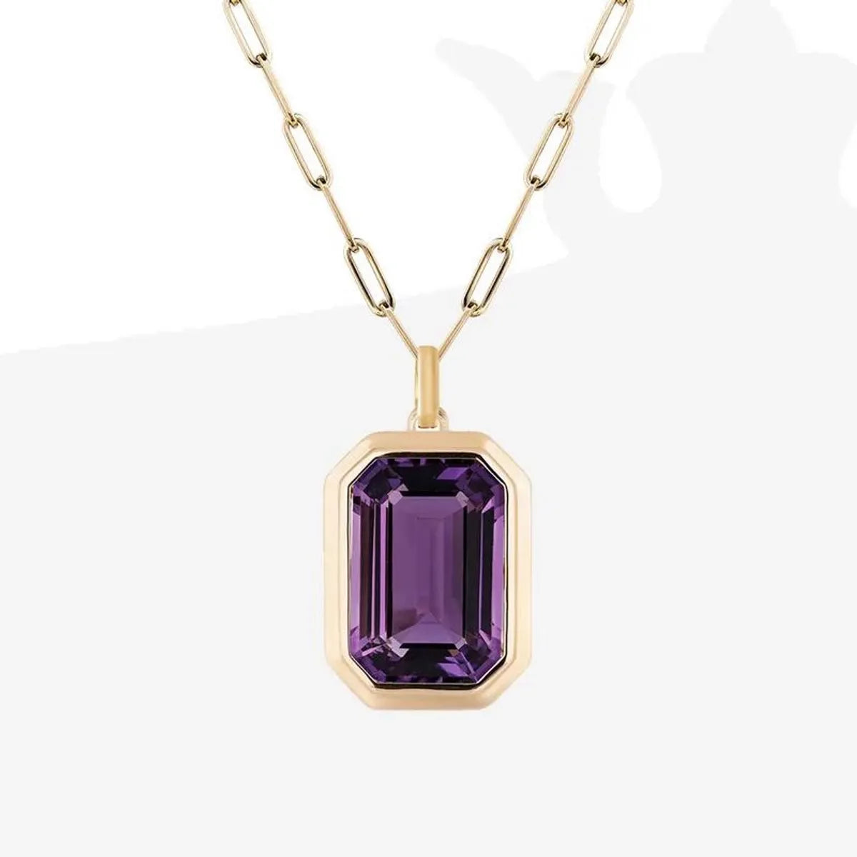 Wholesale Jewelry IG Style French Style Classic Style Square 304 Stainless Steel Zircon Inlay Pendant Necklace