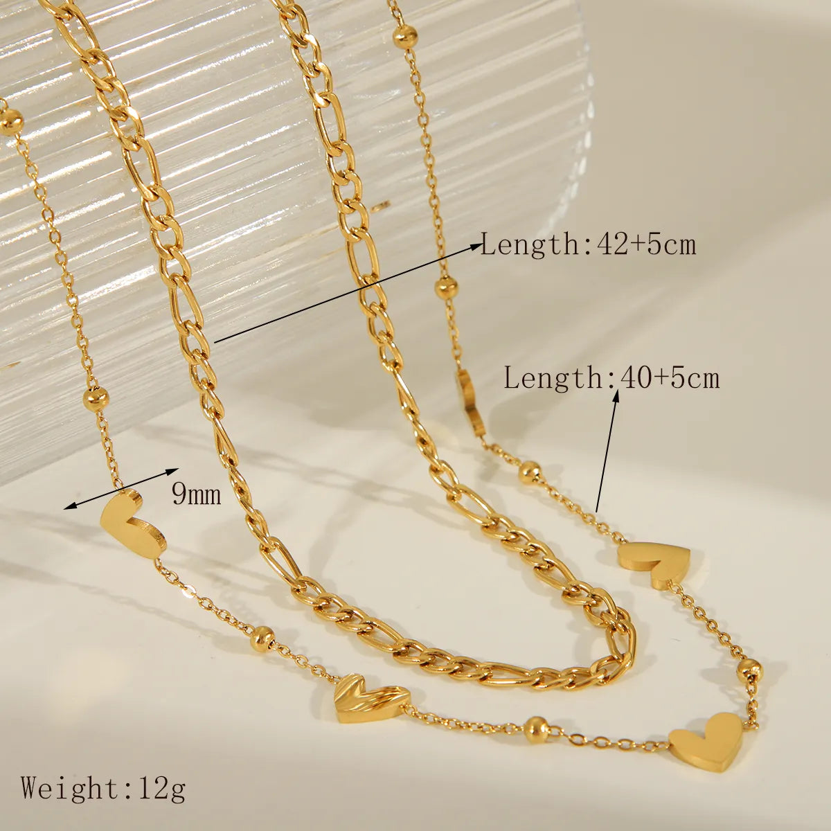 Wholesale Jewelry IG Style French Style Commute Heart Shape Flower Butterfly 304 Stainless Steel Acrylic 18K Gold Plated Inlay Layered Necklaces