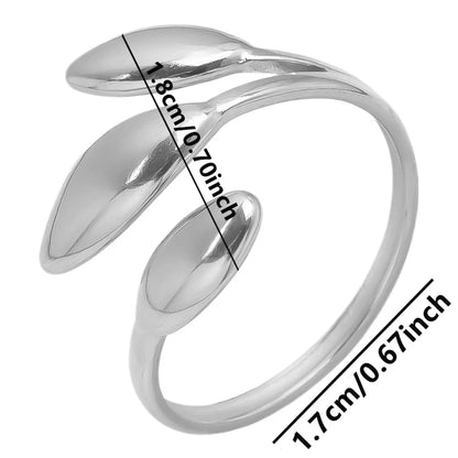 Wholesale Jewelry IG Style French Style Geometric 304 Stainless Steel 18K Gold Plated Irregular Polishing Open Rings