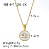 Wholesale Jewelry IG Style Geometric Constellation Titanium Steel Seashells Plating Inlay Pendant Necklace