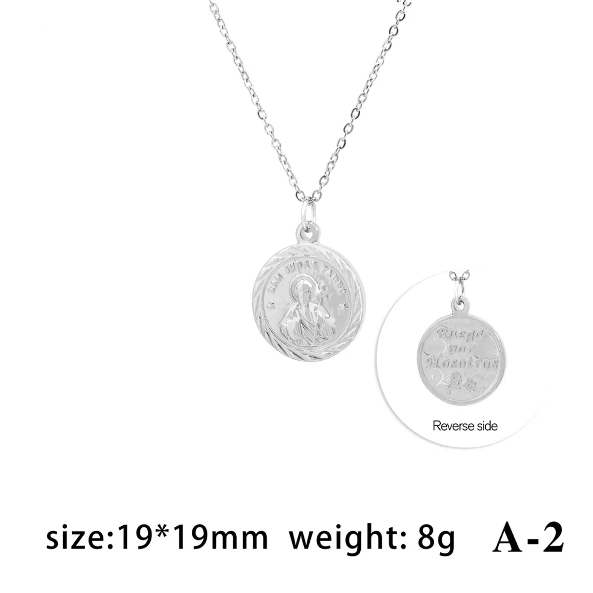 Wholesale Jewelry IG Style Hip-Hop Retro Portrait Letter 304 Stainless Steel 18K Gold Plated Polishing Pendant Necklace