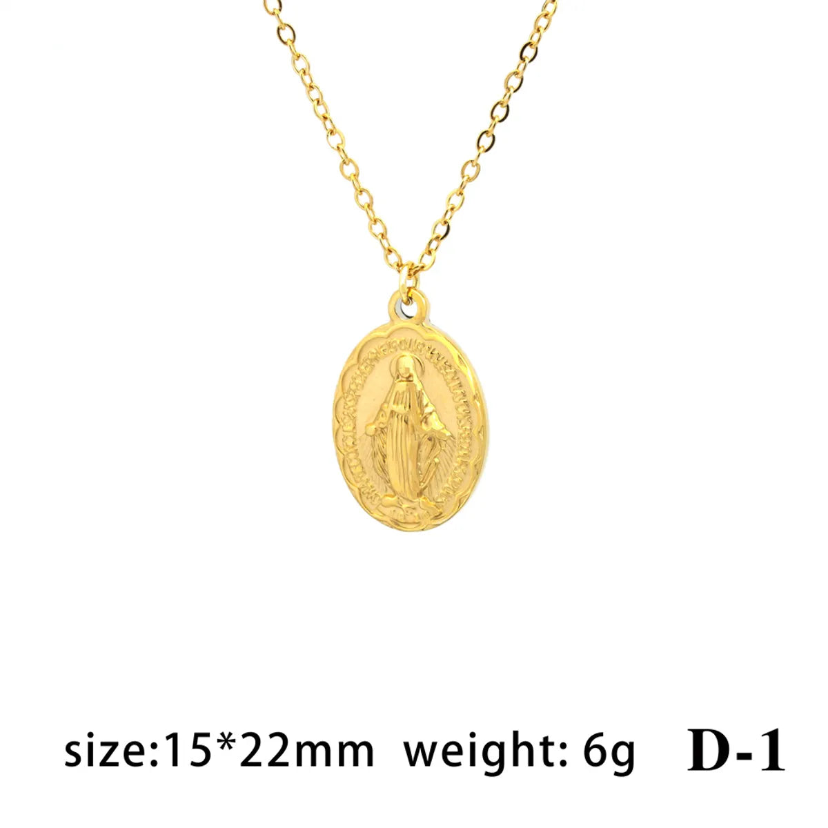 Wholesale Jewelry IG Style Hip-Hop Retro Portrait Letter 304 Stainless Steel 18K Gold Plated Polishing Pendant Necklace