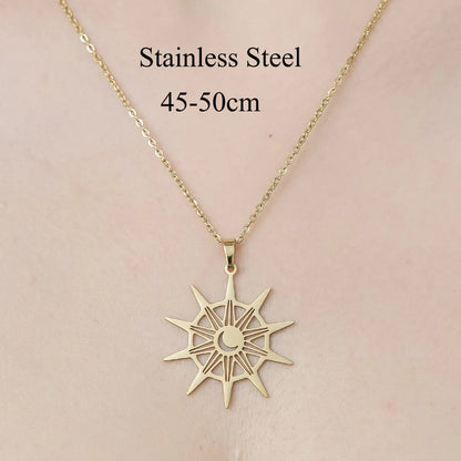 Wholesale Jewelry IG Style Ice Cream Planet Flower 201 Stainless Steel 18K Gold Plated Polishing Plating Pendant Necklace