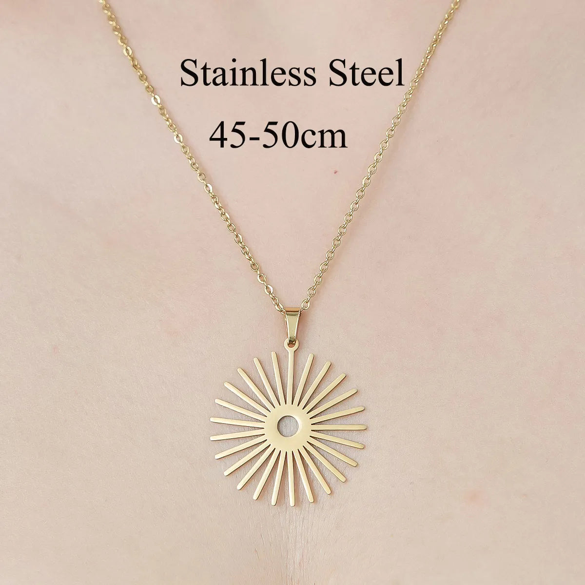 Wholesale Jewelry IG Style Ice Cream Planet Flower 201 Stainless Steel 18K Gold Plated Polishing Plating Pendant Necklace