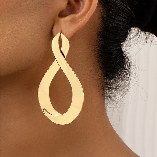 1 Pair Ig Style Infinity Plating Hollow Out Metal Drop Earrings