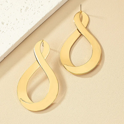 1 Pair Ig Style Infinity Plating Hollow Out Metal Drop Earrings