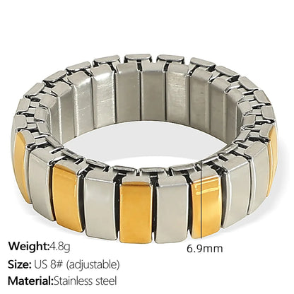 Wholesale Jewelry IG Style Retro Simple Style Circle 304 Stainless Steel Rhinestones 18K Gold Plated Polishing Inlay Rings Bracelets