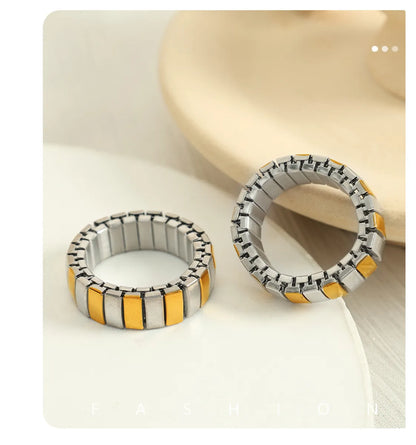 Wholesale Jewelry IG Style Retro Simple Style Circle 304 Stainless Steel Rhinestones 18K Gold Plated Polishing Inlay Rings Bracelets