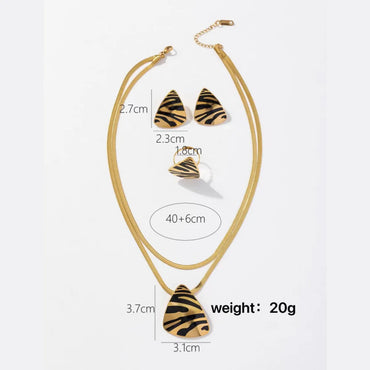 Wholesale Jewelry IG Style Simple Style Artistic Zebra 201 Stainless Steel Rings Earrings Necklace