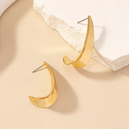 1 Pair Ig Style Simple Style C Shape Plating Alloy Gold Plated Earrings