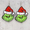 Wholesale Jewelry Ig Style Simple Style Cartoon Christmas Hat Monster Wood Drop Earrings