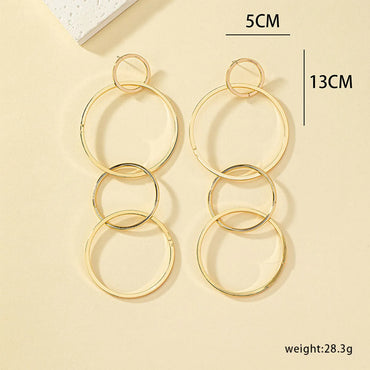 1 Pair Ig Style Simple Style Circle Plating Metal Drop Earrings