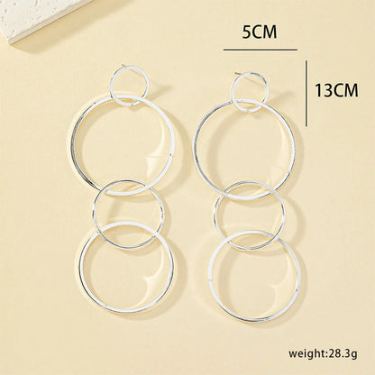 1 Pair Ig Style Simple Style Circle Plating Metal Drop Earrings