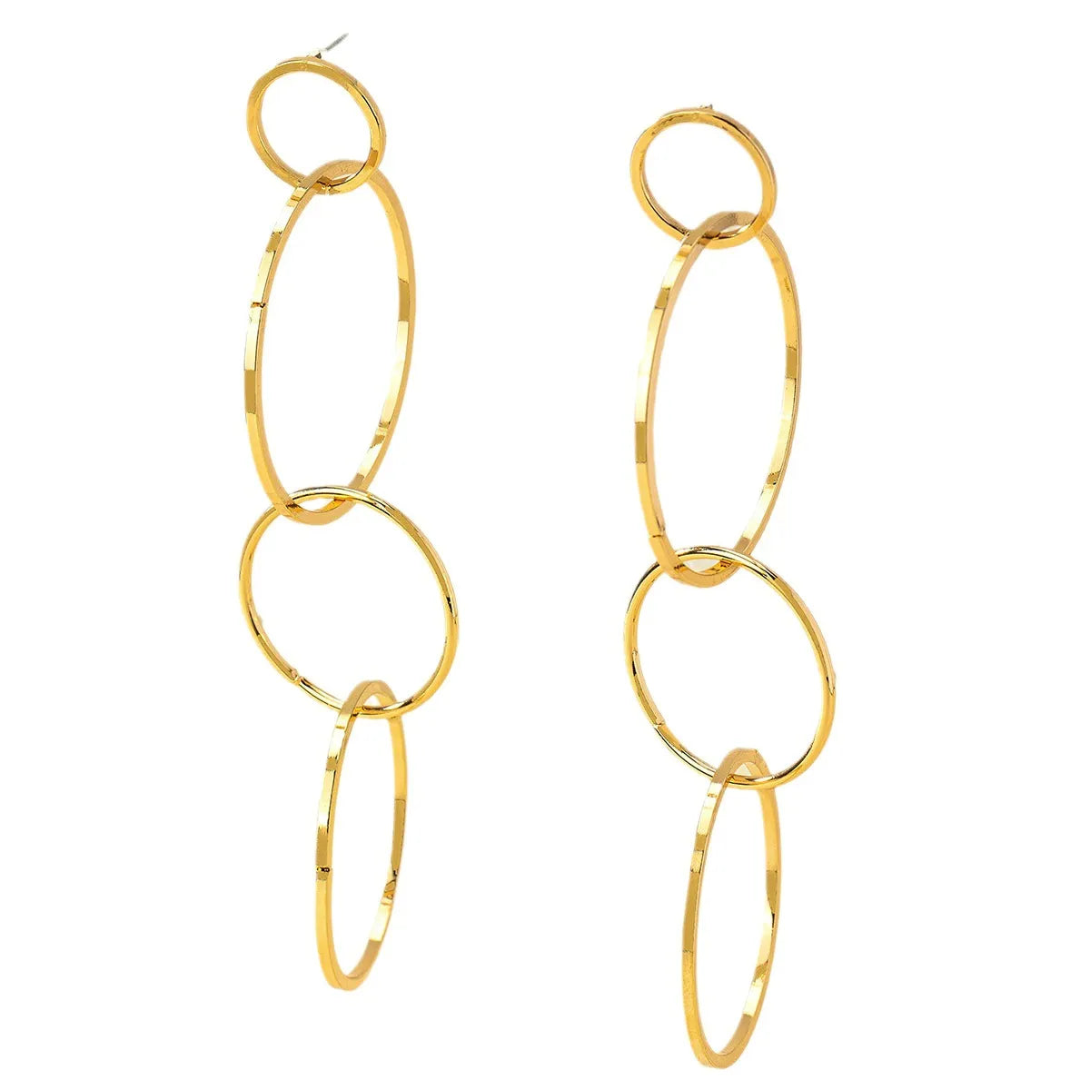 1 Pair Ig Style Simple Style Circle Plating Metal Drop Earrings