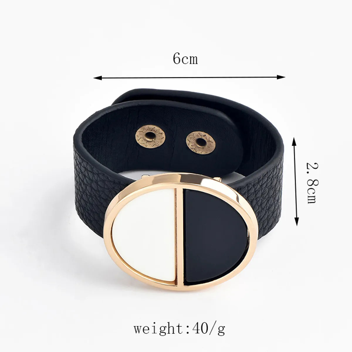 Wholesale Jewelry IG Style Simple Style Color Block Pu Leather Plating Bangle