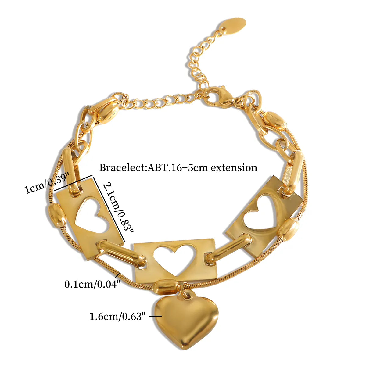 Wholesale Jewelry IG Style Simple Style Commute Heart Shape 304 Stainless Steel Hollow Out Bracelets Necklace